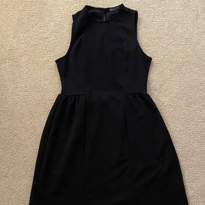 black knit skater dress